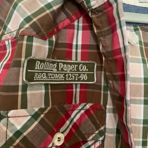 Mens Size Large Hooded Button-Up Rolling Paper Company Shirt - Picture 3 of 5